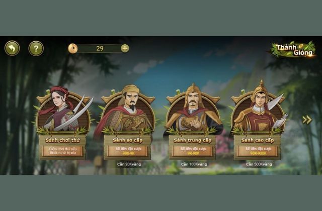 Cách tính thưởng khi chơi game Thánh Gióng